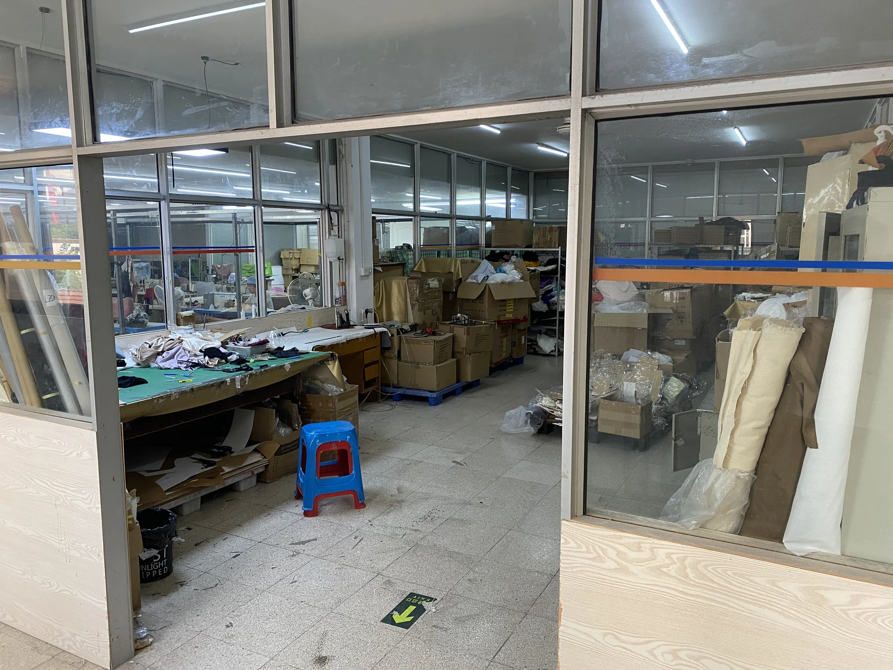 Sampling and pattern development room at Yuli Bag's Suzhou site